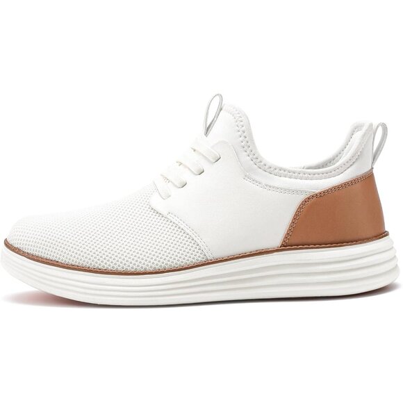 ⚡VILOCY Men's White Fashion Dress Oxfords Business Mesh Breathable Sneakers - Picture 2 of 7